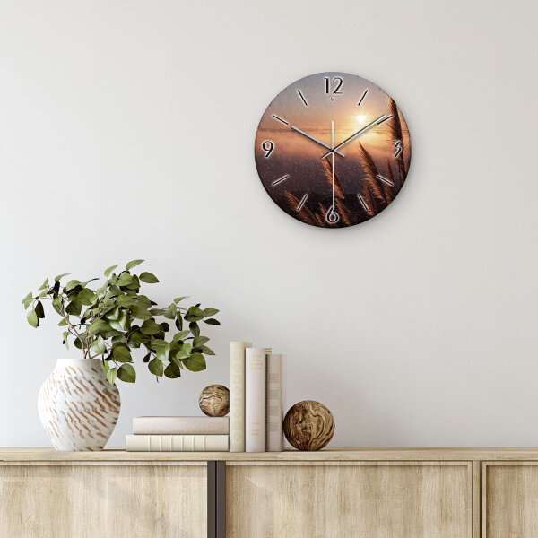 Sunset Design-Wanduhr aus Steinguss mit leisem Uhrwerk