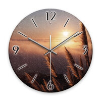 Sunset Design-Wanduhr aus Steinguss mit leisem Uhrwerk
