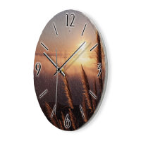 Sunset Design-Wanduhr aus Steinguss mit leisem Uhrwerk