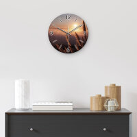 Sunset Design-Wanduhr aus Steinguss mit leisem Uhrwerk