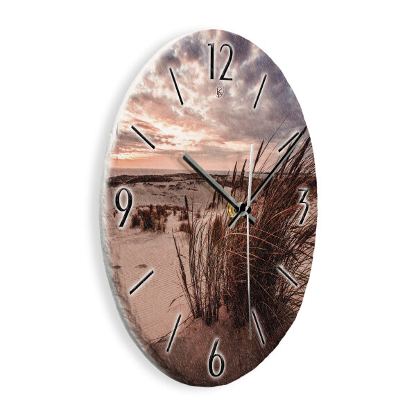 Sandstrand Design-Wanduhr aus Steinguss mit leisem Uhrwerk