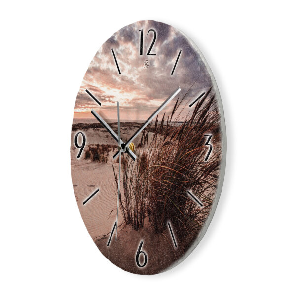 Sandstrand Design-Wanduhr aus Steinguss mit leisem Uhrwerk