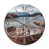 Boot Design-Wanduhr aus Steinguss mit leisem Uhrwerk