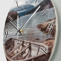 Boot Design-Wanduhr aus Steinguss mit leisem Uhrwerk