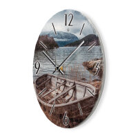 Boot Design-Wanduhr aus Steinguss mit leisem Uhrwerk
