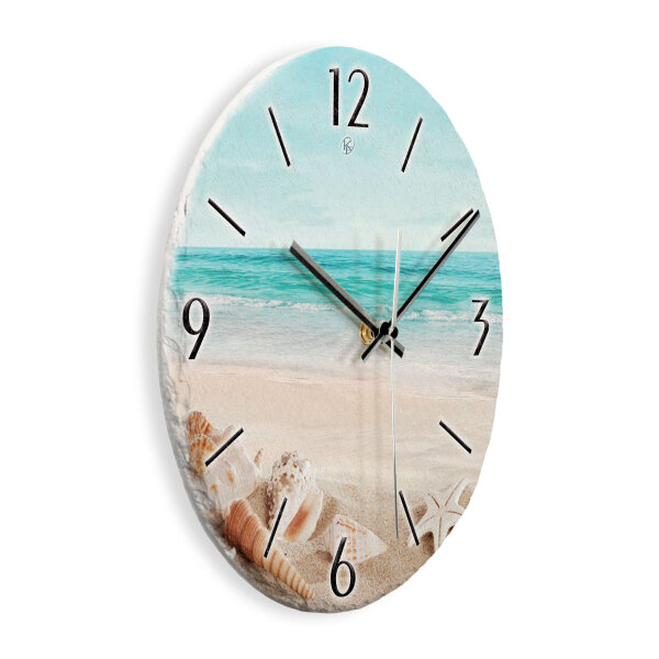 Südsee-Strand Design-Wanduhr aus Steinguss mit...