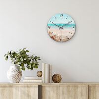 Südsee-Strand Design-Wanduhr aus Steinguss mit leisem Uhrwerk