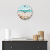 Südsee-Strand Design-Wanduhr aus Steinguss mit leisem Uhrwerk