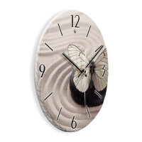 Schmetterling Design-Wanduhr aus Steinguss mit leisem Uhrwerk
