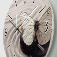 Schmetterling Design-Wanduhr aus Steinguss mit leisem Uhrwerk