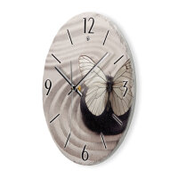 Schmetterling Design-Wanduhr aus Steinguss mit leisem Uhrwerk