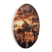 Giraffe in Afrika Design-Wanduhr aus Steinguss mit leisem Uhrwerk