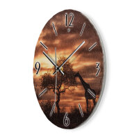 Giraffe in Afrika Design-Wanduhr aus Steinguss mit leisem Uhrwerk