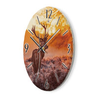 Hirsch Design-Wanduhr aus Steinguss mit leisem Uhrwerk
