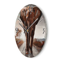 Elefant Design-Wanduhr aus Steinguss mit leisem Uhrwerk
