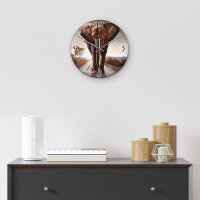 Elefant Design-Wanduhr aus Steinguss mit leisem Uhrwerk