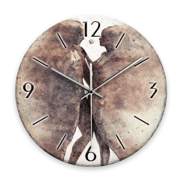 Liebe Design-Wanduhr aus Steinguss mit leisem Uhrwerk