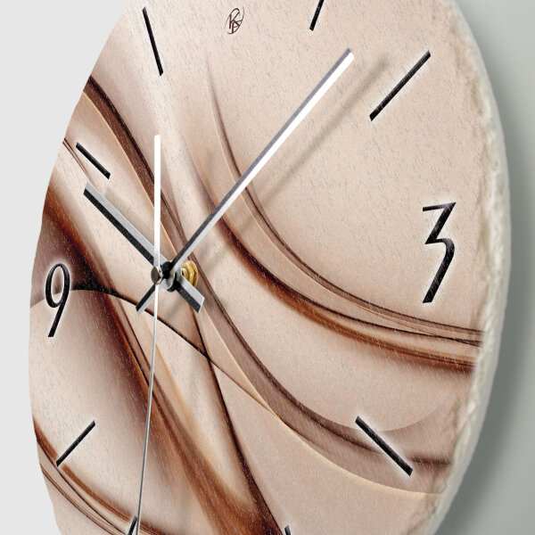 Brown Line Design-Wanduhr aus Steinguss mit leisem Uhrwerk