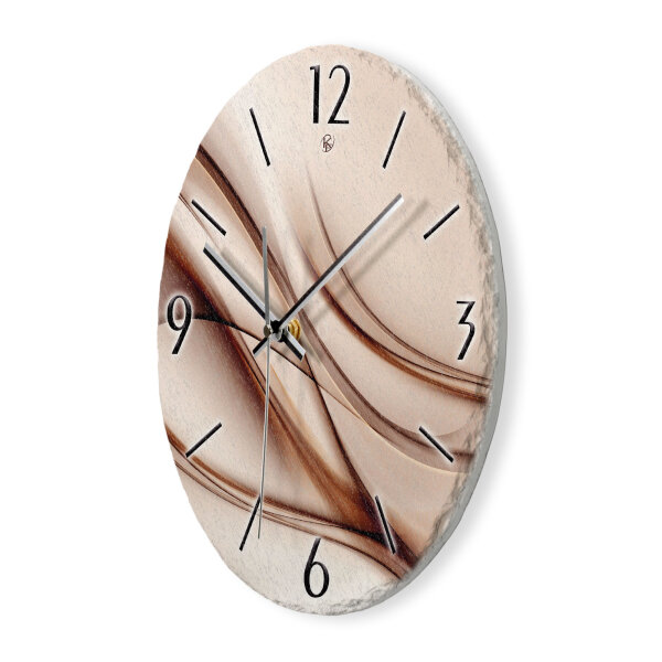 Brown Line Design-Wanduhr aus Steinguss mit leisem Uhrwerk