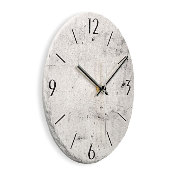 Beton-Optik grau Design-Wanduhr aus Steinguss mit leisem...