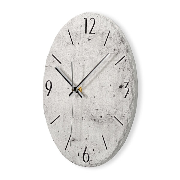 Beton-Optik grau Design-Wanduhr aus Steinguss mit leisem Uhrwerk