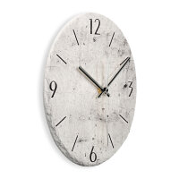 Beton-Optik grau Design-Wanduhr aus Steinguss mit leisem Uhrwerk