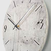 Beton-Optik grau Design-Wanduhr aus Steinguss mit leisem Uhrwerk