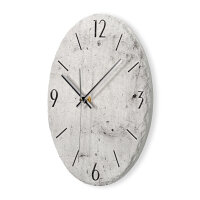 Beton-Optik grau Design-Wanduhr aus Steinguss mit leisem Uhrwerk