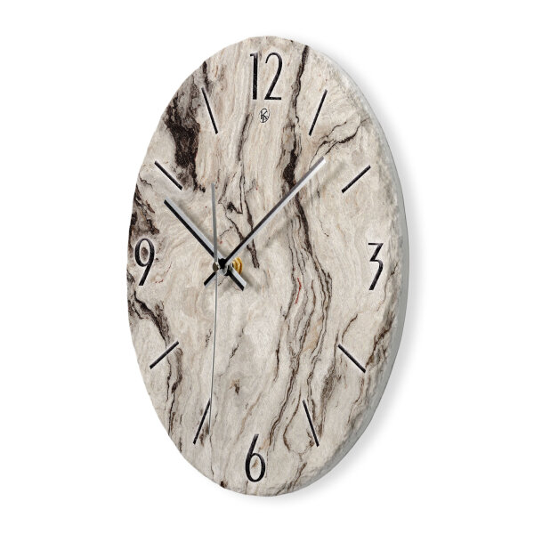 Marmor-Optik Design-Wanduhr aus Steinguss mit leisem Uhrwerk