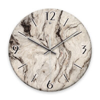Marmor-Optik Design-Wanduhr aus Steinguss mit leisem Uhrwerk