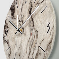 Marmor-Optik Design-Wanduhr aus Steinguss mit leisem Uhrwerk
