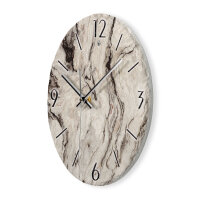 Marmor-Optik Design-Wanduhr aus Steinguss mit leisem Uhrwerk