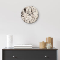 Marmor-Optik Design-Wanduhr aus Steinguss mit leisem Uhrwerk