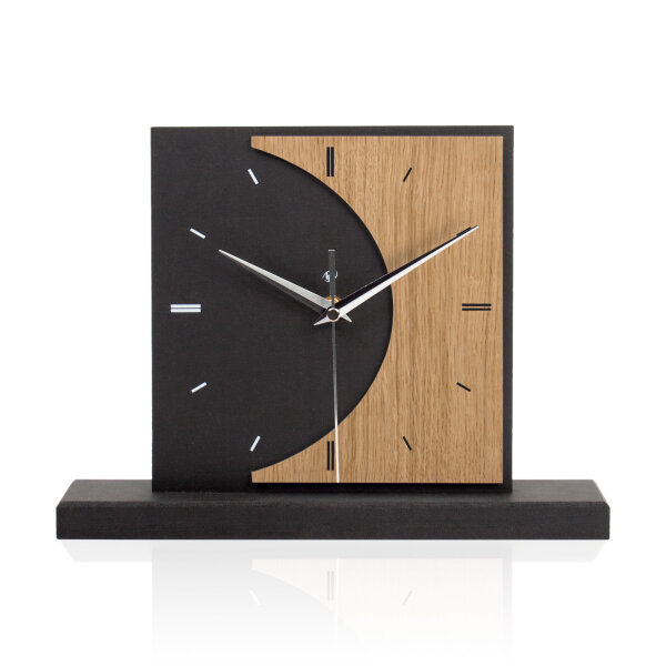 Moon – Designer-Standuhr aus MDF mit Alu, Echtholz...