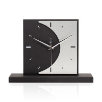 Moon – Designer-Standuhr aus MDF mit Alu, Echtholz oder Steinfurnier