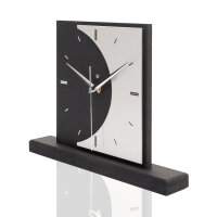 Moon – Designer-Standuhr aus MDF mit Alu, Echtholz oder Steinfurnier