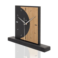 Moon – Designer-Standuhr aus MDF mit Alu, Echtholz oder Steinfurnier