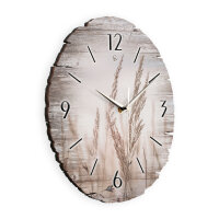 Gräser am See Runde Designer-Wanduhr aus Holz – leises Uhrwerk