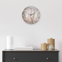 Gräser am See Runde Designer-Wanduhr aus Holz – leises Uhrwerk