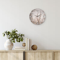 Gräser am See Runde Designer-Wanduhr aus Holz – leises Uhrwerk