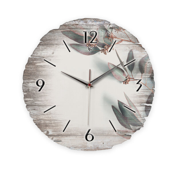 Eukalyptus Runde Designer-Wanduhr aus Holz – leises...