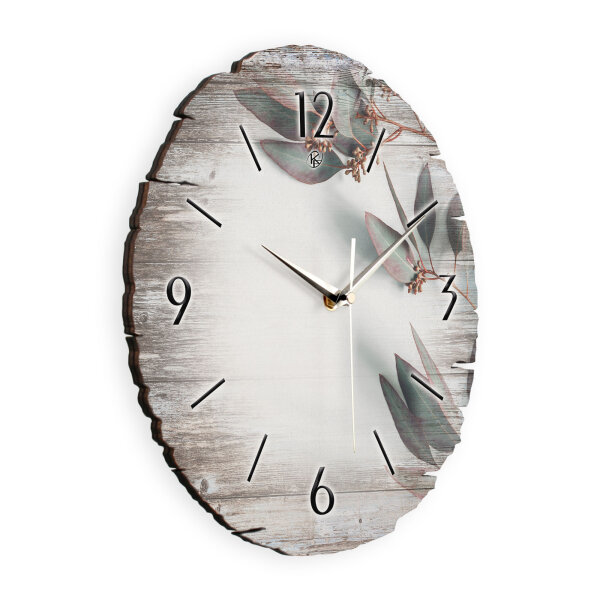 Eukalyptus Runde Designer-Wanduhr aus Holz – leises...