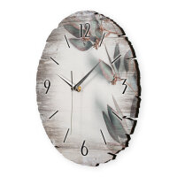 Eukalyptus Runde Designer-Wanduhr aus Holz – leises Uhrwerk