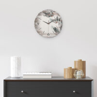 Eukalyptus Runde Designer-Wanduhr aus Holz – leises Uhrwerk