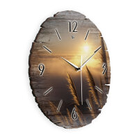 Sunset Runde Designer-Wanduhr aus Holz – leises Uhrwerk