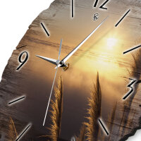 Sunset Runde Designer-Wanduhr aus Holz – leises Uhrwerk