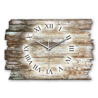 Holzoptik dunkel Designer-Wanduhr aus Holz – leises Uhrwerk