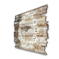 Holzoptik dunkel Designer-Wanduhr aus Holz – leises Uhrwerk