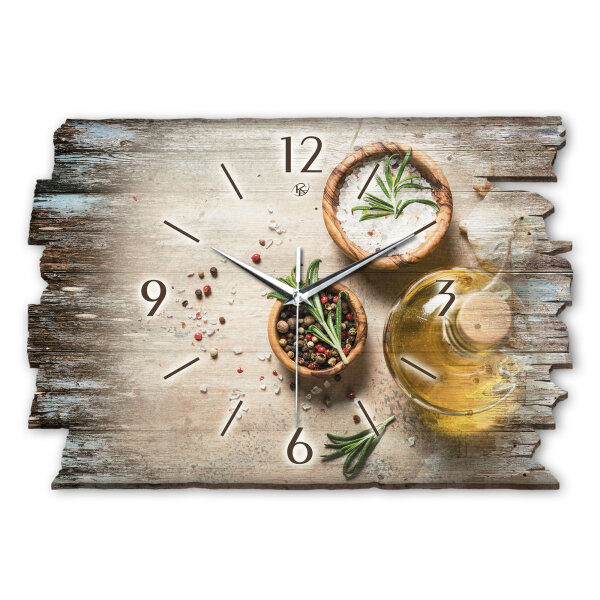 Gewürze Designer-Wanduhr aus Holz – leises...