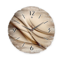 Brown Line Runde Designer-Wanduhr aus Holz – leises Uhrwerk